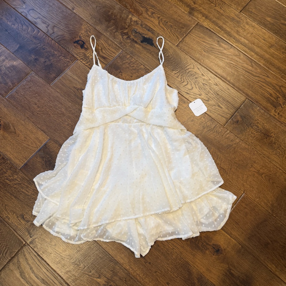 Elegant White Spaghetti Strap Dress